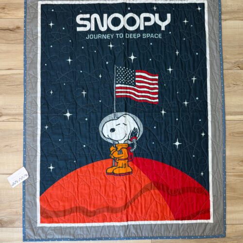 Snoopy on the Moon panel baby quilt