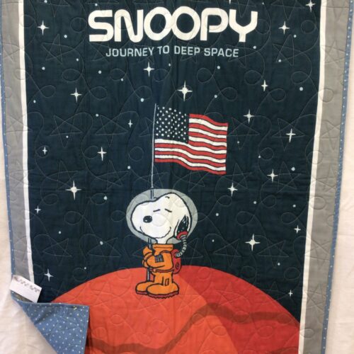 Snoopy on the Moon panel baby quilt